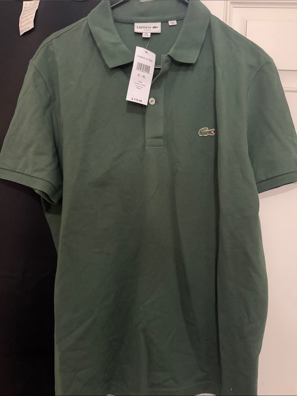 Lacoste Men's Forest Green Pique Polo with Crocodile Logo
